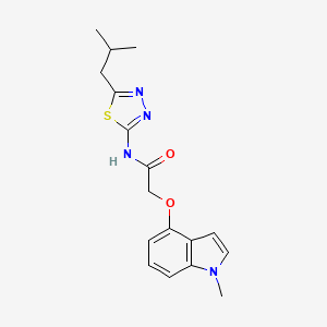 molecular formula C17H20N4O2S B11000551 N-(5-isobutyl-1,3,4-thiadiazol-2-yl)-2-[(1-methyl-1H-indol-4-yl)oxy]acetamide 