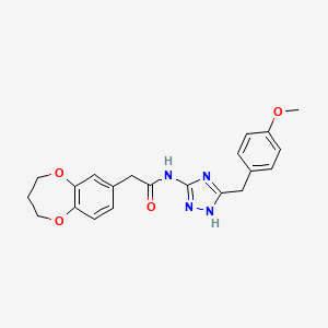molecular formula C21H22N4O4 B11000918 2-(3,4-dihydro-2H-1,5-benzodioxepin-7-yl)-N-[3-(4-methoxybenzyl)-1H-1,2,4-triazol-5-yl]acetamide 