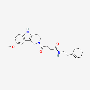 molecular formula C24H31N3O3 B11000921 N-[2-(cyclohex-1-en-1-yl)ethyl]-4-(8-methoxy-1,3,4,5-tetrahydro-2H-pyrido[4,3-b]indol-2-yl)-4-oxobutanamide 