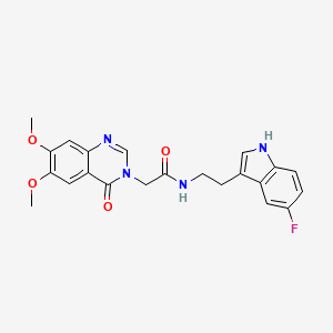 molecular formula C22H21FN4O4 B11000983 2-(6,7-dimethoxy-4-oxoquinazolin-3(4H)-yl)-N-[2-(5-fluoro-1H-indol-3-yl)ethyl]acetamide 