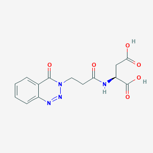 molecular formula C14H14N4O6 B11001212 N-[3-(4-oxo-1,2,3-benzotriazin-3(4H)-yl)propanoyl]-L-aspartic acid 