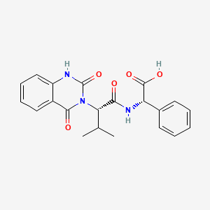 molecular formula C21H21N3O5 B11001217 (2S)-{[(2S)-2-(2,4-dioxo-1,4-dihydroquinazolin-3(2H)-yl)-3-methylbutanoyl]amino}(phenyl)ethanoic acid 