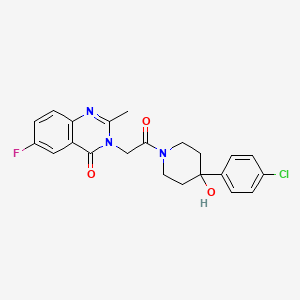 molecular formula C22H21ClFN3O3 B11001276 3-{2-[4-(4-chlorophenyl)-4-hydroxypiperidin-1-yl]-2-oxoethyl}-6-fluoro-2-methylquinazolin-4(3H)-one 