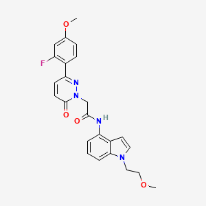 molecular formula C24H23FN4O4 B11001290 2-[3-(2-fluoro-4-methoxyphenyl)-6-oxopyridazin-1(6H)-yl]-N-[1-(2-methoxyethyl)-1H-indol-4-yl]acetamide 