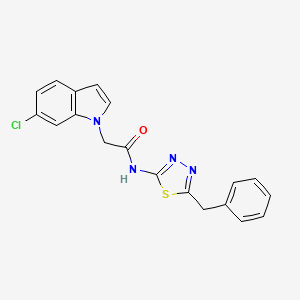 molecular formula C19H15ClN4OS B11001326 N-(5-benzyl-1,3,4-thiadiazol-2-yl)-2-(6-chloro-1H-indol-1-yl)acetamide 