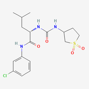 molecular formula C17H24ClN3O4S B11001488 N-(3-chlorophenyl)-N~2~-[(1,1-dioxidotetrahydrothiophen-3-yl)carbamoyl]-L-leucinamide 