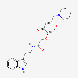 molecular formula C23H27N3O4 B11001525 N-[2-(1H-indol-3-yl)ethyl]-2-{[4-oxo-6-(piperidin-1-ylmethyl)-4H-pyran-3-yl]oxy}acetamide 
