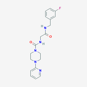 molecular formula C19H22FN5O2 B11001665 N-{2-[(3-fluorobenzyl)amino]-2-oxoethyl}-4-(pyridin-2-yl)piperazine-1-carboxamide 