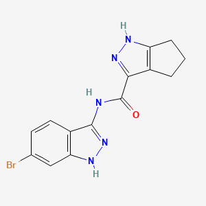 molecular formula C14H12BrN5O B11001671 N-(6-bromo-1H-indazol-3-yl)-2,4,5,6-tetrahydrocyclopenta[c]pyrazole-3-carboxamide 