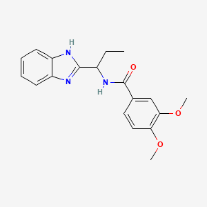 molecular formula C19H21N3O3 B11001800 N-[1-(1H-benzimidazol-2-yl)propyl]-3,4-dimethoxybenzamide 