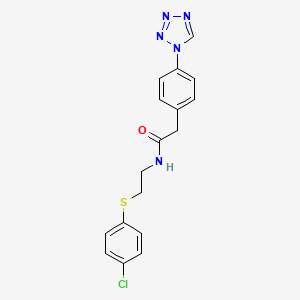 molecular formula C17H16ClN5OS B11001849 N-{2-[(4-chlorophenyl)sulfanyl]ethyl}-2-[4-(1H-tetrazol-1-yl)phenyl]acetamide 