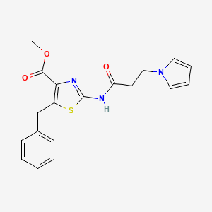 molecular formula C19H19N3O3S B11001919 methyl 5-benzyl-2-{[3-(1H-pyrrol-1-yl)propanoyl]amino}-1,3-thiazole-4-carboxylate 