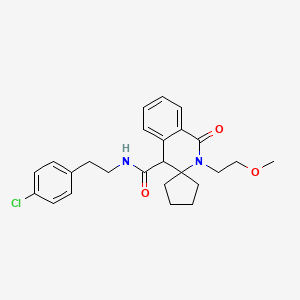 molecular formula C25H29ClN2O3 B11002068 N-[2-(4-chlorophenyl)ethyl]-2'-(2-methoxyethyl)-1'-oxo-1',4'-dihydro-2'H-spiro[cyclopentane-1,3'-isoquinoline]-4'-carboxamide 