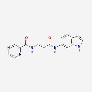 molecular formula C16H15N5O2 B11002084 N-[3-(1H-indol-6-ylamino)-3-oxopropyl]pyrazine-2-carboxamide 