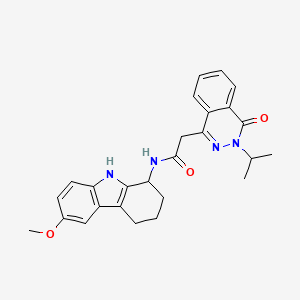 molecular formula C26H28N4O3 B11002090 N-(6-methoxy-2,3,4,9-tetrahydro-1H-carbazol-1-yl)-2-[4-oxo-3-(propan-2-yl)-3,4-dihydrophthalazin-1-yl]acetamide 