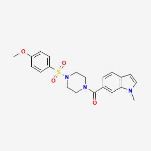 molecular formula C21H23N3O4S B11002147 {4-[(4-methoxyphenyl)sulfonyl]piperazin-1-yl}(1-methyl-1H-indol-6-yl)methanone 