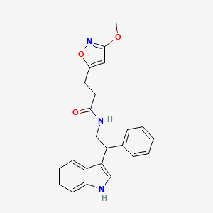molecular formula C23H23N3O3 B11002186 N-[2-(1H-indol-3-yl)-2-phenylethyl]-3-(3-methoxy-1,2-oxazol-5-yl)propanamide 
