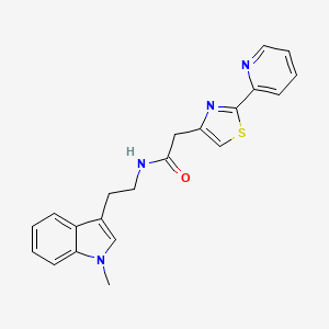 molecular formula C21H20N4OS B11002224 N-[2-(1-Methyl-1H-indol-3-YL)ethyl]-2-[2-(2-pyridyl)-1,3-thiazol-4-YL]acetamide 