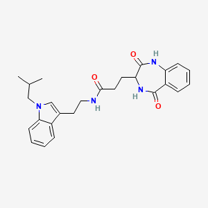 molecular formula C26H30N4O3 B11002269 3-(2,5-Dioxo-2,3,4,5-tetrahydro-1H-1,4-benzodiazepin-3-YL)-N-[2-(1-isobutyl-1H-indol-3-YL)ethyl]propanamide 