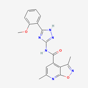 molecular formula C18H16N6O3 B11002503 N-[3-(2-methoxyphenyl)-1H-1,2,4-triazol-5-yl]-3,6-dimethyl[1,2]oxazolo[5,4-b]pyridine-4-carboxamide 