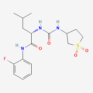 molecular formula C17H24FN3O4S B11002520 N~2~-[(1,1-dioxidotetrahydrothiophen-3-yl)carbamoyl]-N-(2-fluorophenyl)-L-leucinamide 