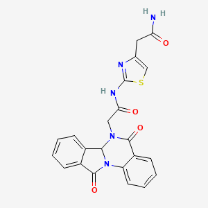 molecular formula C22H17N5O4S B11002527 N-[4-(2-Amino-2-oxoethyl)-1,3-thiazol-2-YL]-2-[5,11-dioxo-6A,11-dihydroisoindolo[2,1-A]quinazolin-6(5H)-YL]acetamide 