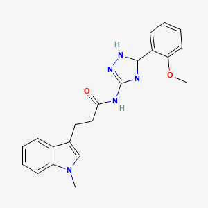 molecular formula C21H21N5O2 B11002602 N-[3-(2-methoxyphenyl)-1H-1,2,4-triazol-5-yl]-3-(1-methyl-1H-indol-3-yl)propanamide 