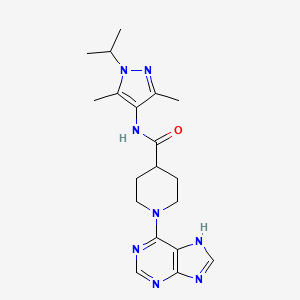 molecular formula C19H26N8O B11002678 N-[3,5-dimethyl-1-(propan-2-yl)-1H-pyrazol-4-yl]-1-(9H-purin-6-yl)piperidine-4-carboxamide 