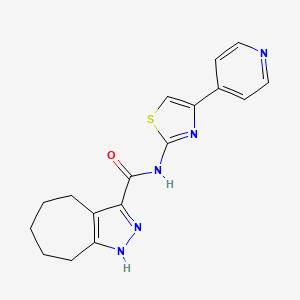 molecular formula C17H17N5OS B11002939 N-[4-(pyridin-4-yl)-1,3-thiazol-2-yl]-2,4,5,6,7,8-hexahydrocyclohepta[c]pyrazole-3-carboxamide 