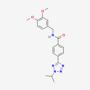 molecular formula C20H23N5O3 B11003104 N-(3,4-dimethoxybenzyl)-4-[2-(propan-2-yl)-2H-tetrazol-5-yl]benzamide 
