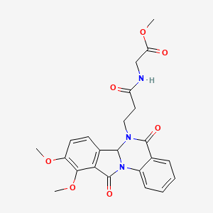 molecular formula C23H23N3O7 B11003109 methyl N-[3-(9,10-dimethoxy-5,11-dioxo-6a,11-dihydroisoindolo[2,1-a]quinazolin-6(5H)-yl)propanoyl]glycinate 
