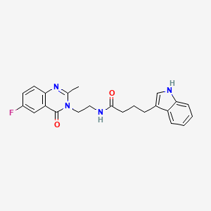 molecular formula C23H23FN4O2 B11003123 N-[2-(6-fluoro-2-methyl-4-oxoquinazolin-3(4H)-yl)ethyl]-4-(1H-indol-3-yl)butanamide 