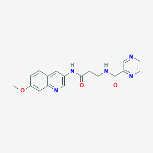 molecular formula C18H17N5O3 B11003176 N-{3-[(7-methoxyquinolin-3-yl)amino]-3-oxopropyl}pyrazine-2-carboxamide 