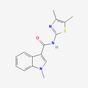 molecular formula C15H15N3OS B11003600 N-[(2Z)-4,5-dimethyl-1,3-thiazol-2(3H)-ylidene]-1-methyl-1H-indole-3-carboxamide 