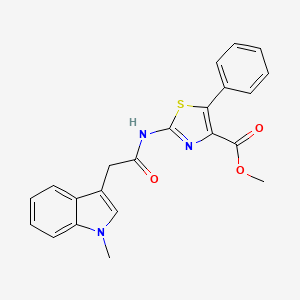 molecular formula C22H19N3O3S B11003602 methyl (2E)-2-{[(1-methyl-1H-indol-3-yl)acetyl]imino}-5-phenyl-2,3-dihydro-1,3-thiazole-4-carboxylate 