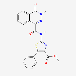 molecular formula C21H16N4O4S B11003642 Methyl 2-{[(3-methyl-4-oxo-3,4-dihydrophthalazin-1-yl)carbonyl]amino}-5-phenyl-1,3-thiazole-4-carboxylate 