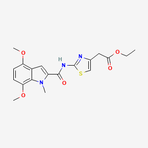 molecular formula C19H21N3O5S B11003789 ethyl (2-{[(4,7-dimethoxy-1-methyl-1H-indol-2-yl)carbonyl]amino}-1,3-thiazol-4-yl)acetate 
