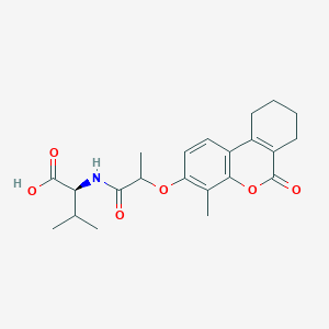 molecular formula C22H27NO6 B11003850 N-{2-[(4-methyl-6-oxo-7,8,9,10-tetrahydro-6H-benzo[c]chromen-3-yl)oxy]propanoyl}-L-valine 