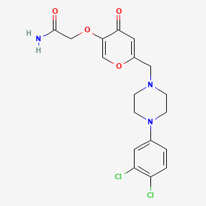 molecular formula C18H19Cl2N3O4 B11003892 2-[(6-{[4-(3,4-dichlorophenyl)piperazin-1-yl]methyl}-4-oxo-4H-pyran-3-yl)oxy]acetamide 