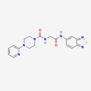 molecular formula C18H19N7O2S B11003910 N-[2-(2,1,3-benzothiadiazol-5-ylamino)-2-oxoethyl]-4-(pyridin-2-yl)piperazine-1-carboxamide 