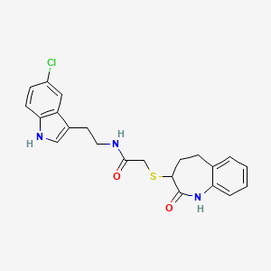 molecular formula C22H22ClN3O2S B11003926 N-[2-(5-chloro-1H-indol-3-yl)ethyl]-2-[(2-hydroxy-4,5-dihydro-3H-1-benzazepin-3-yl)sulfanyl]acetamide 