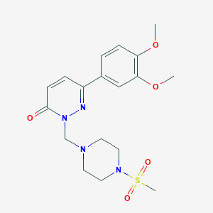 molecular formula C18H24N4O5S B11003985 6-(3,4-dimethoxyphenyl)-2-{[4-(methylsulfonyl)piperazin-1-yl]methyl}pyridazin-3(2H)-one 