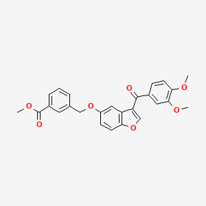 molecular formula C26H22O7 B11004227 Methyl 3-[({3-[(3,4-dimethoxyphenyl)carbonyl]-1-benzofuran-5-yl}oxy)methyl]benzoate 