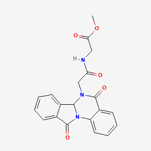 molecular formula C20H17N3O5 B11004242 methyl N-[(5,11-dioxo-6a,11-dihydroisoindolo[2,1-a]quinazolin-6(5H)-yl)acetyl]glycinate 