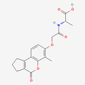 molecular formula C18H19NO6 B11004246 N-{[(6-methyl-4-oxo-1,2,3,4-tetrahydrocyclopenta[c]chromen-7-yl)oxy]acetyl}-L-alanine 