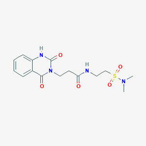 molecular formula C15H20N4O5S B11004284 N-[2-(dimethylsulfamoyl)ethyl]-3-(2-hydroxy-4-oxoquinazolin-3(4H)-yl)propanamide 