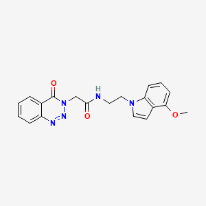 molecular formula C20H19N5O3 B11004443 N-[2-(4-methoxy-1H-indol-1-yl)ethyl]-2-(4-oxo-1,2,3-benzotriazin-3(4H)-yl)acetamide 