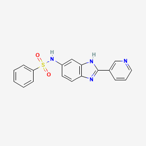 molecular formula C18H14N4O2S B11004447 N-[2-(pyridin-3-yl)-1H-benzimidazol-5-yl]benzenesulfonamide 