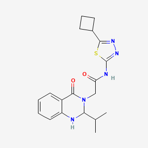 molecular formula C19H23N5O2S B11004721 N-[(2Z)-5-cyclobutyl-1,3,4-thiadiazol-2(3H)-ylidene]-2-[4-oxo-2-(propan-2-yl)-1,4-dihydroquinazolin-3(2H)-yl]acetamide 