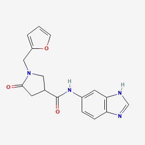 molecular formula C17H16N4O3 B11004766 N-(1H-benzimidazol-6-yl)-1-(furan-2-ylmethyl)-5-oxopyrrolidine-3-carboxamide 